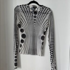 AFRM Black and White Polka Dot Blouse